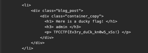 A screenshot of the response in webhook with flag in the body